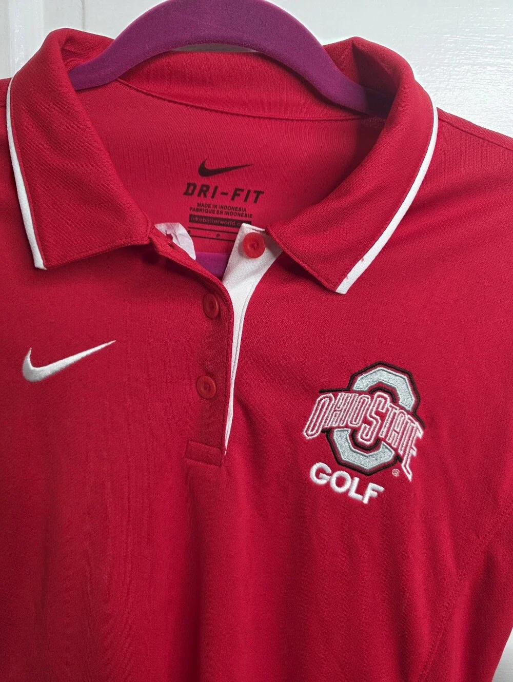 NWT Nike Ohio State Golf Polo Shirt Red Womens Small